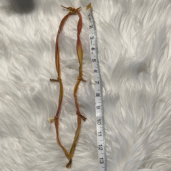 Golden Cat Charm Bracelet on silk cord - Picture 2 of 2